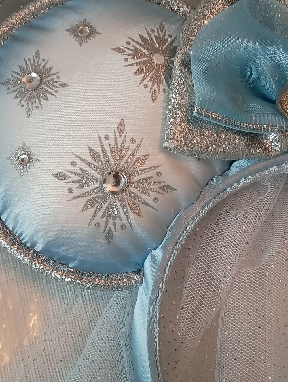 Disney Parks Mickey Minnie Ears Elsa Frozen Embellished Headband Veil NWT - Picture 3 of 11